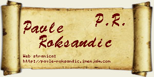 Pavle Roksandić vizit kartica